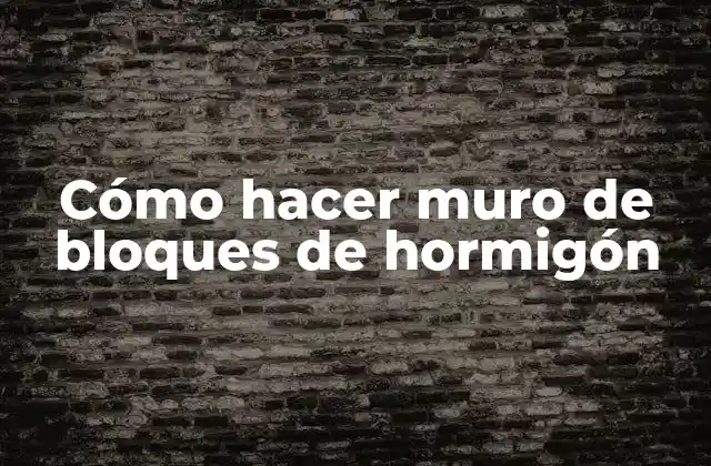 Cómo Hacer Muro de Bloques de Hormigón