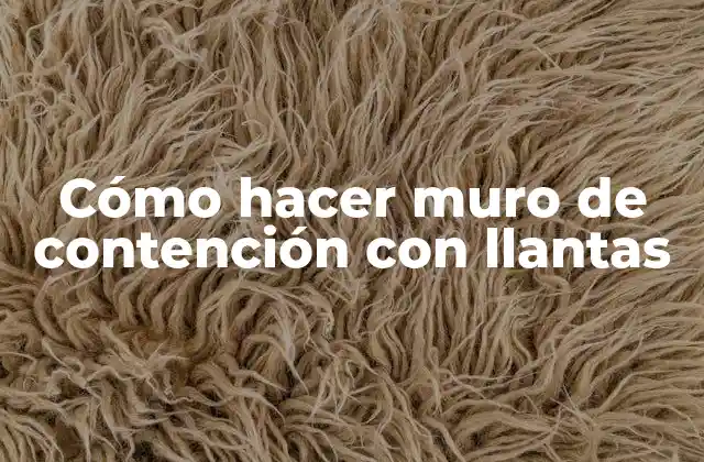 Cómo Hacer Muro de Contención con Llantas
