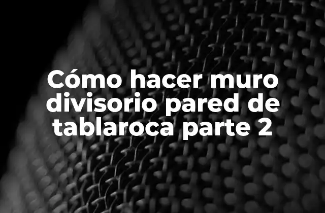 ¿Qué es un muro divisorio de tablaroca?