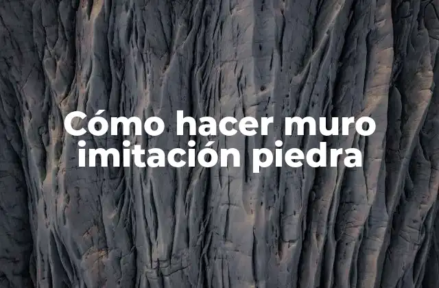 Cómo Hacer Muro Imitación Piedra