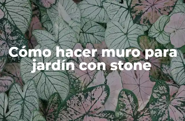 Cómo hacer muro para jardín con stone