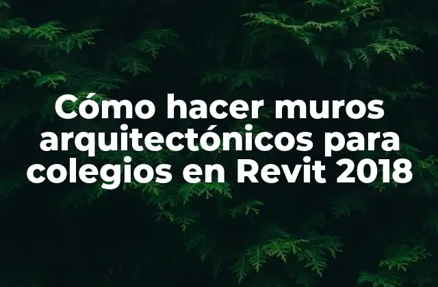 Cómo Hacer Muros Arquitectónicos para Colegios en Revit 2018