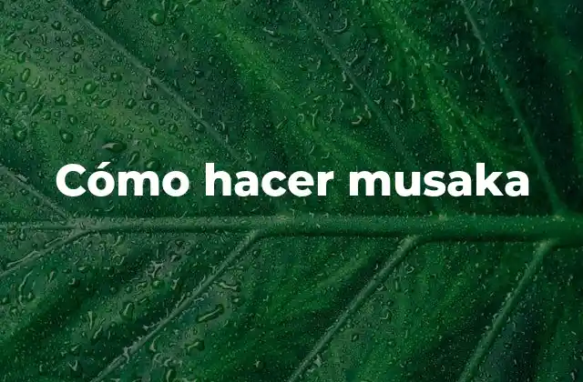 ¿Qué es la musaka?