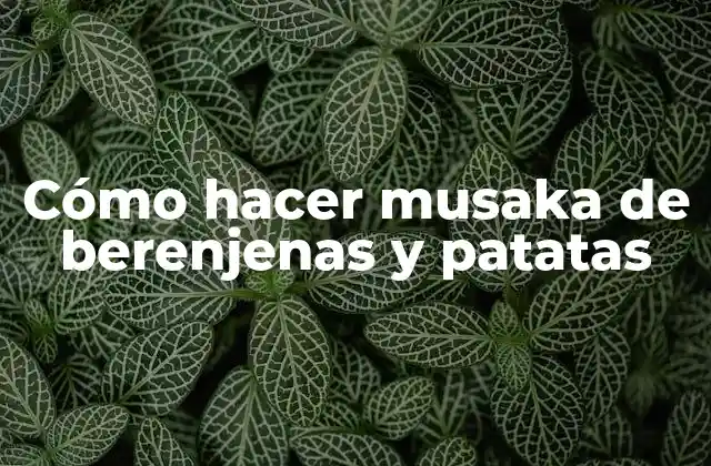 Cómo Hacer Musaka de Berenjenas y Patatas