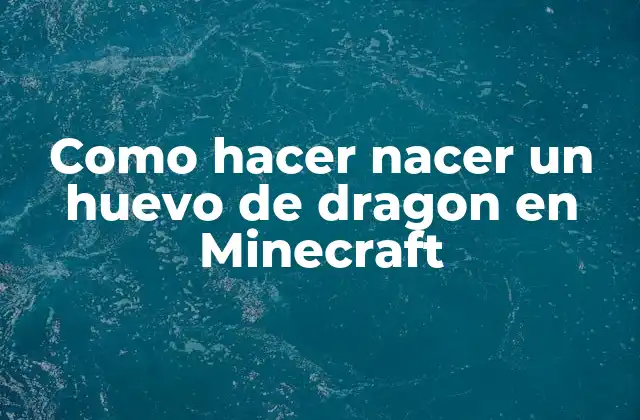 Como Hacer Nacer un Huevo de Dragon en Minecraft