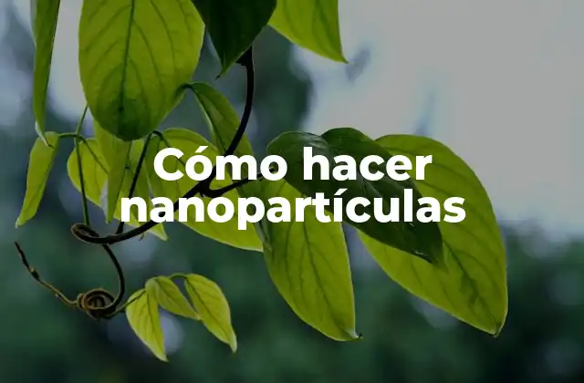 Cómo hacer nanopartículas