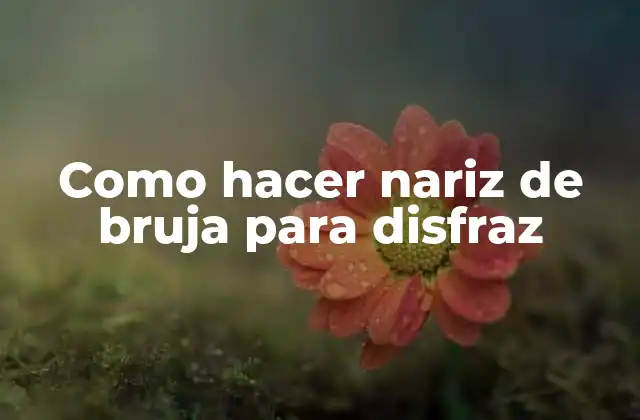 Como Hacer Nariz de Bruja para Disfraz