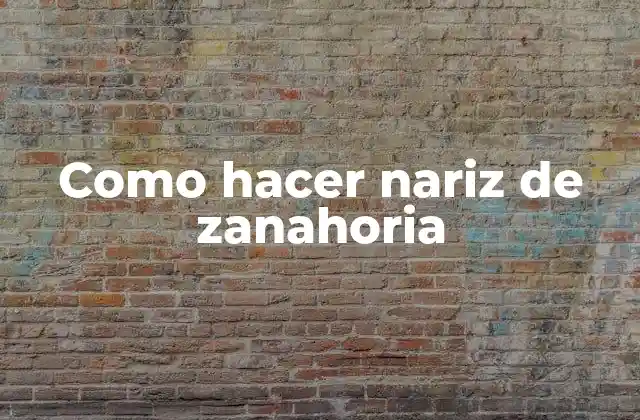 Como Hacer Nariz de Zanahoria 2 ¿Qué es una nariz de zanahoria y para qué sirve?