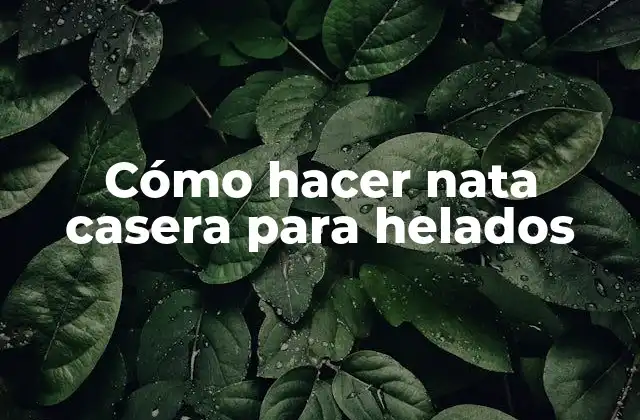 Cómo Hacer Nata Casera para Helados