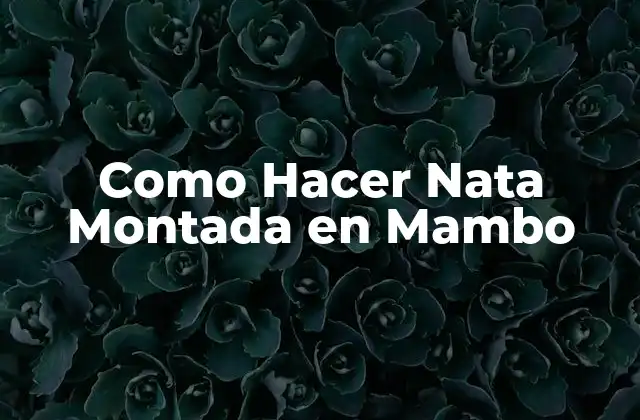 Como Hacer Nata Montada en Mambo