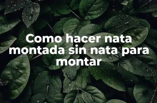 Como Hacer Nata Montada sin Nata para Montar