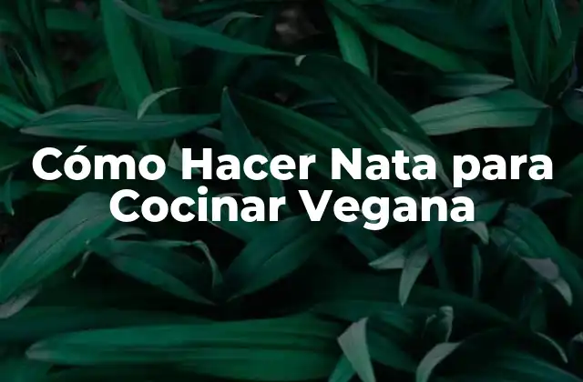 Cómo Hacer Nata para Cocinar Vegana