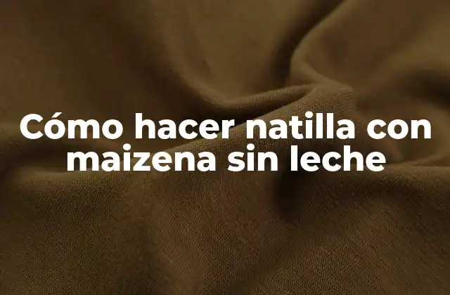 Cómo Hacer Natilla con Maizena sin Leche 2 Cómo hacer natilla con maizena sin leche