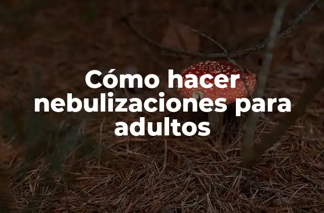 Cómo Hacer Nebulizaciones para Adultos