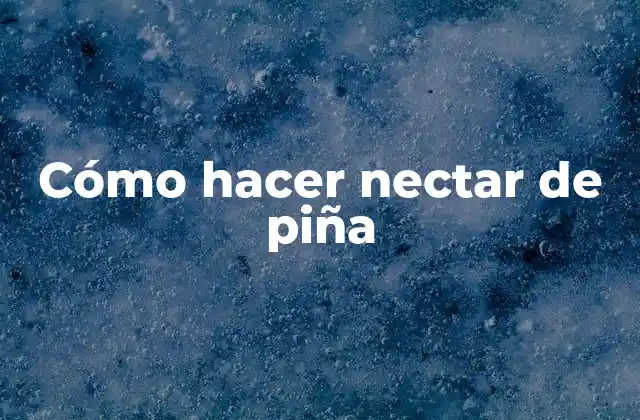 Cómo Hacer Nectar de Piña