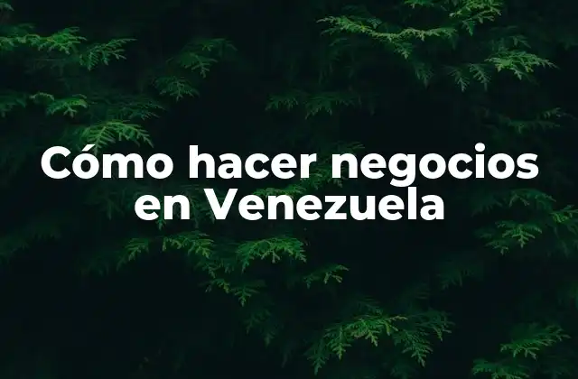 Cómo Hacer Negocios en Venezuela