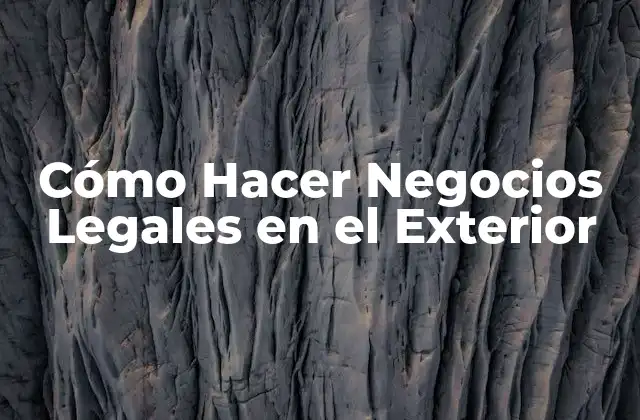 Cómo Hacer Negocios Legales en el Exterior