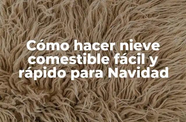 Cómo Hacer Nieve Comestible Fácil y Rápido para Navidad