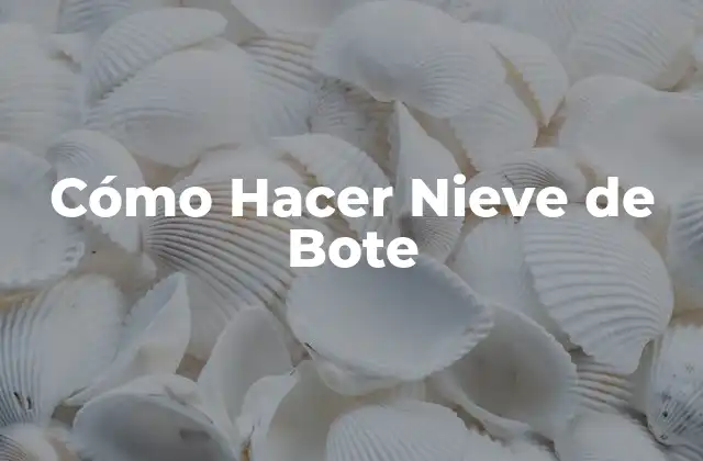 Cómo Hacer Nieve de Bote 2 ¿Qué es la Nieve de Bote?