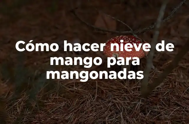 ¿Qué es la nieve de mango y para qué sirve?