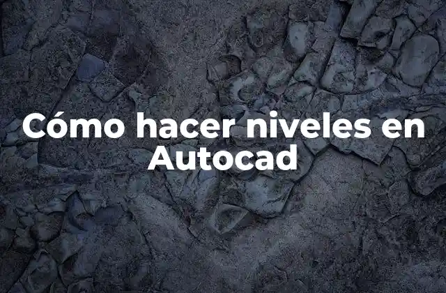 Cómo Hacer Niveles en Autocad