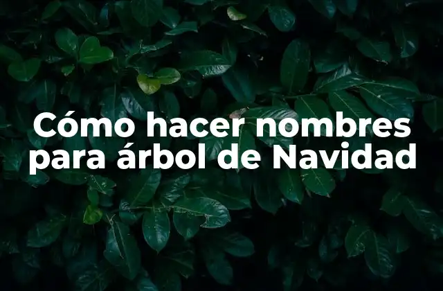 Cómo Hacer Nombres para Árbol de Navidad