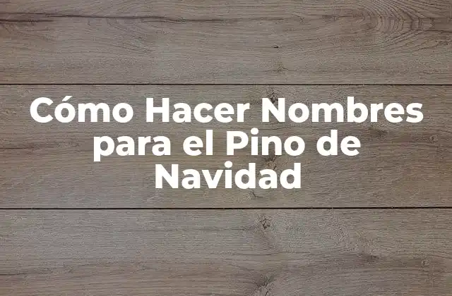 Cómo Hacer Nombres para el Pino de Navidad