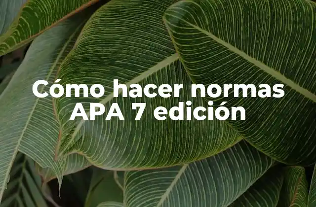 Cómo Hacer Normas Apa 7 Edición 2 ¿Qué es el estilo APA 7 edición y para qué sirve?
