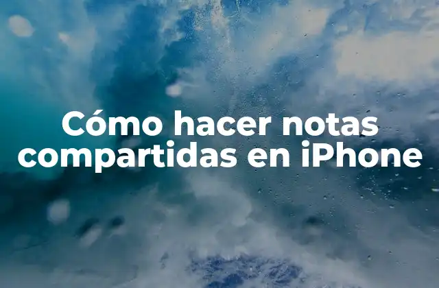 Cómo Hacer Notas Compartidas en Iphone
