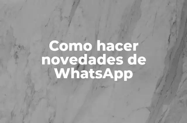 Como Hacer Novedades de Whatsapp