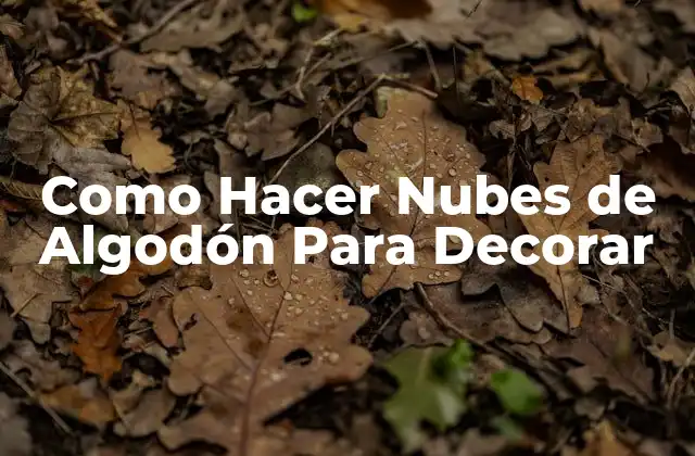 Como Hacer Nubes de Algodón para Decorar 2 Que son las Nubes de Algodón y Para Qué Sirven