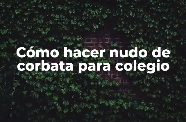 Cómo Hacer Nudo de Corbata para Colegio