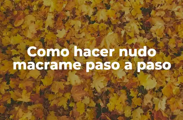 Como Hacer Nudo Macrame Paso a Paso