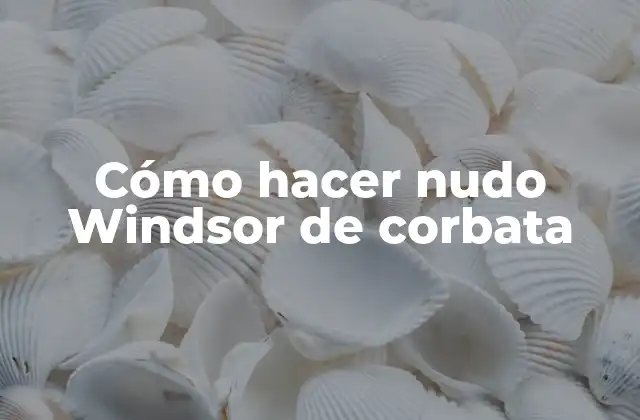 Cómo Hacer Nudo Windsor de Corbata
