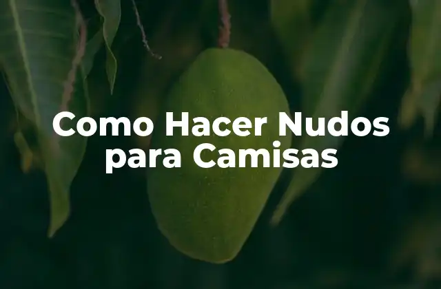 Como Hacer Nudos para Camisas