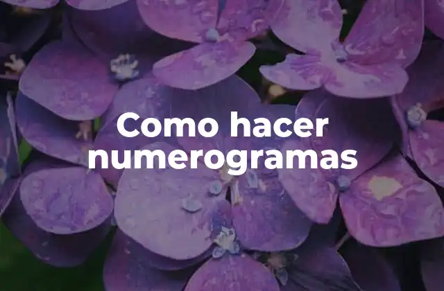 Como Hacer Numerogramas