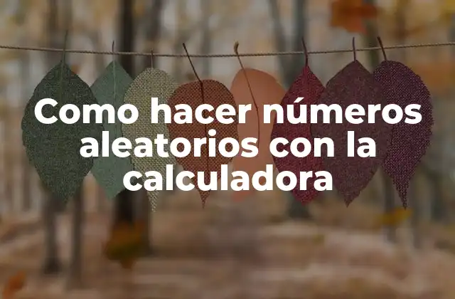 Como Hacer Números Aleatorios con la Calculadora