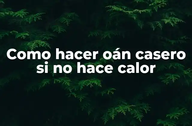 Como Hacer Oán Casero Si No Hace Calor