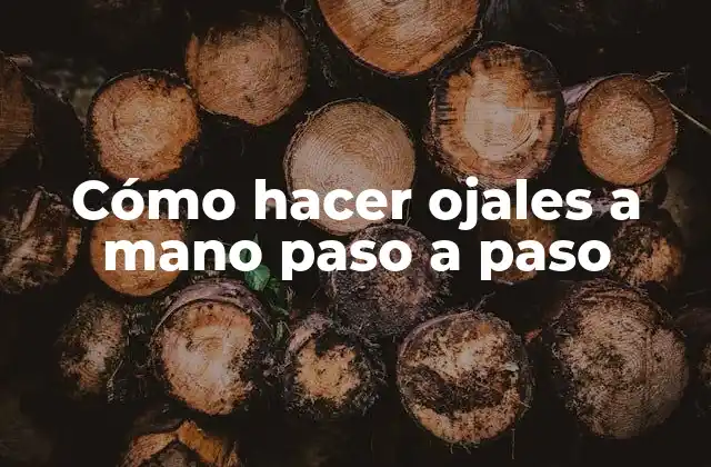 Cómo Hacer Ojales a Mano Paso a Paso