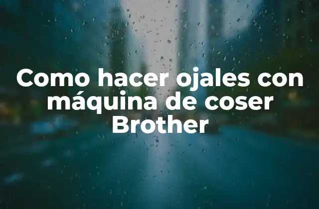 Como Hacer Ojales con Máquina de Coser Brother