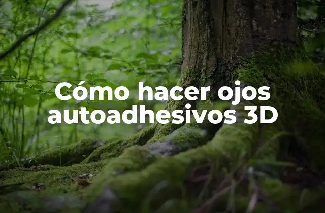 Cómo Hacer Ojos Autoadhesivos 3d