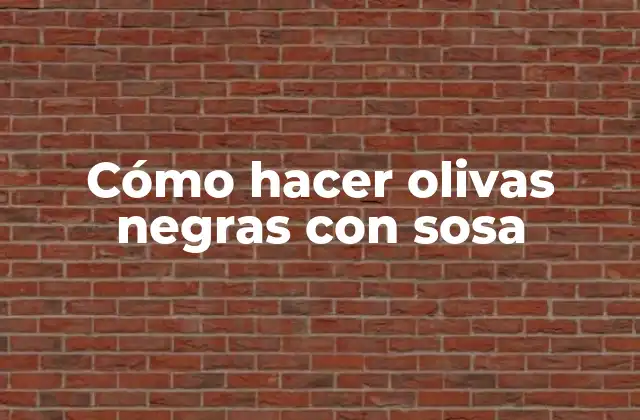 Cómo Hacer Olivas Negras con Sosa