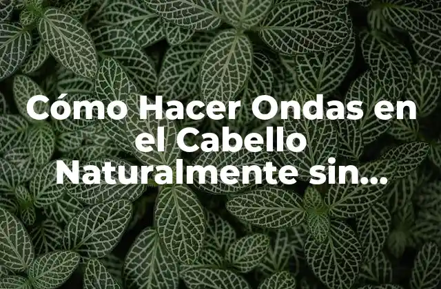 Cómo Hacer Ondas en el Cabello Naturalmente sin Producto Químico