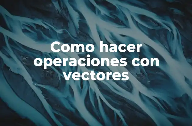 Como Hacer Operaciones con Vectores