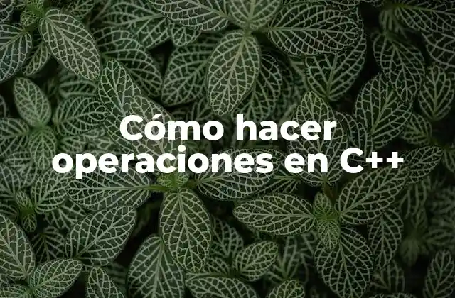 Cómo Hacer Operaciones en C++