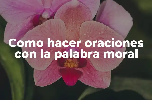 Como Hacer Oraciones con la Palabra Moral
