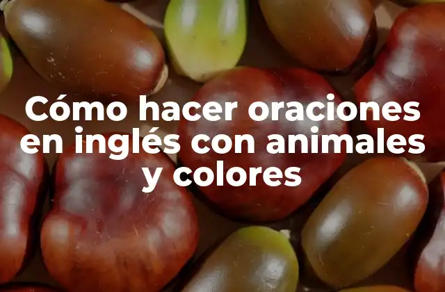 Cómo Hacer Oraciones en Inglés con Animales y Colores