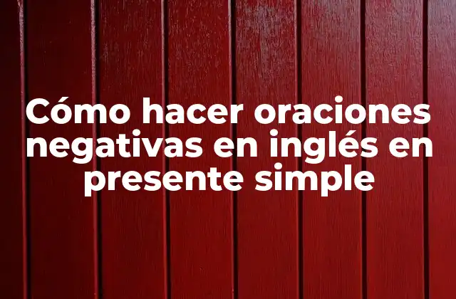 Cómo Hacer Oraciones Negativas en Inglés en Presente Simple
