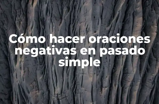 Cómo Hacer Oraciones Negativas en Pasado Simple