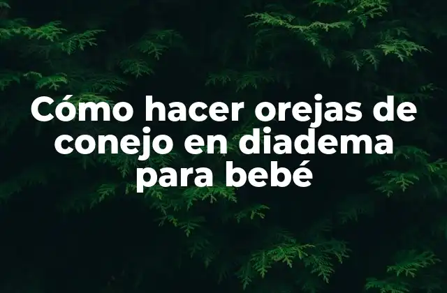 Cómo Hacer Orejas de Conejo en Diadema para Bebé